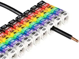 Kn-60-6mm2 Ezitown Electrical Factory 0-9 Coded Clip On Plastic Cable Identification Wire Cord Marker C Shape