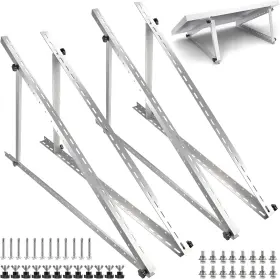 Agfamy6005 Faburo 2 Sets 45in Adjustable Solar Panel Mount Brackets Stand With Foldab