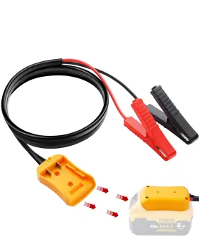 Car4501 Faitio Upgraded Jumper Starter Cable Clamps For De-walt 20v Battery 3.3ft 8awg Auto