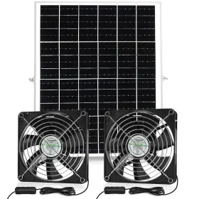 Fanspex 676327112704 Solar Powered 25w Fan Kit For Intake Or Exhaust Air Ideal Chicken Coop Gr