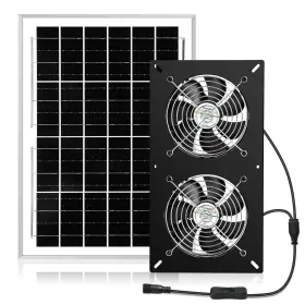 Ip67 Fanspex 676327112728 Waterproof 15w Solar Panel Powered Dual Fan Kit For Chicken Coop Greenh