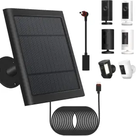 Fehuatenda 705353290091 Solar Panel Outdoor For Ring Cameras With 10ft/3m Cable 1-pack Compatible