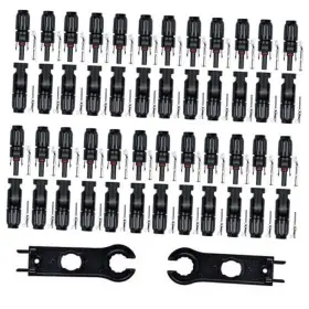 Feotech 313024628625 48 Pcs Solar Connectors Male And Female Panel Cable 24 Pairs 1 Pair Of Spanners