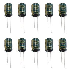 Fielect 887499195826 10pcs Aluminum Radial Electrolytic Capacitor Low Esr Green 22uf 250v