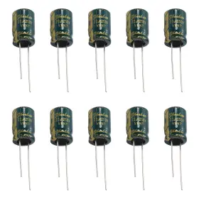 Fielect 887499195826 10pcs Aluminum Radial Electrolytic Capacitor Low Esr Green 22uf 250v