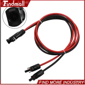 474838 Findmall 1 Pair 5ft 10awg Black Red Solar Panel Extension Cable Wire Connector