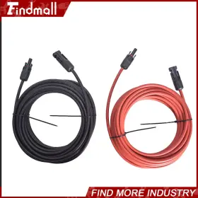 474942 Findmall 1 Pair 10awg Black Red Solar Panel Extension Cable Wire Connector