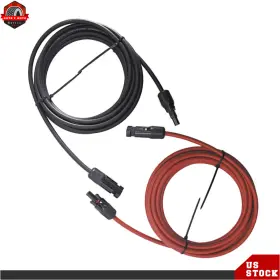 Ber273975 Findmall 10 Awg 15 Ft 1 Pair Black Red Solar Panel Extension Cable Wire Connector