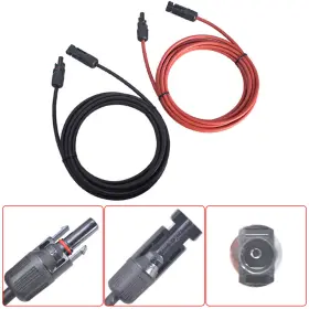 In2136186al Findmall 1 Pair 12awg 15ft Black Red Solar Panel Extension Cable Wire Connector