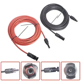 In2136303al Findmall 1 Pair 20ft 12awg Black Red Solar Panel Extension Cable Wire Connector