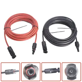 In2137356al Findmall 1 Pair Wire Connector 10awg Black Red Solar Panel Extension Cable 30 Feet