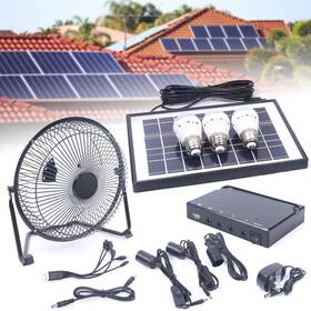 Fletxify 758483551822 Solar Power Panel 3 Led Lights Generator Energy Storage Usb Charger System K