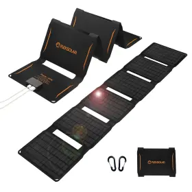 Lx-40w Flexsolar 40w Portable Solar Panel Charger With Usb-a/usb-c/dc Outputs For Camera Phone