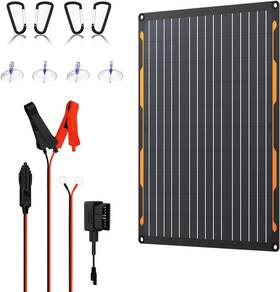 Flexsolar Stc001 20w 12v Solar Panel Charger Kit With Built-in Charge Controller - Port