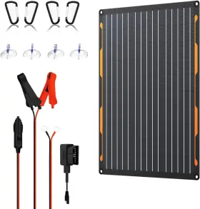 Stc001 Flexsolar 20w 12v Solar Panel Charger Kit With Built-in Charge Controller - Port