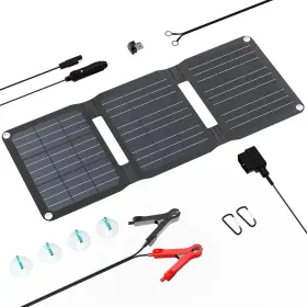 Tc15 Flexsolar 15w Foldable Solar Panel Trickle Charger Maintainer Kit - 12v Dc And Usb