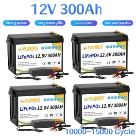 F12v300ah Fllypower 48v 300ah Deep Cycle Lithium Battery Lifepo4 4 Pack 12v 200a Bms Rv
