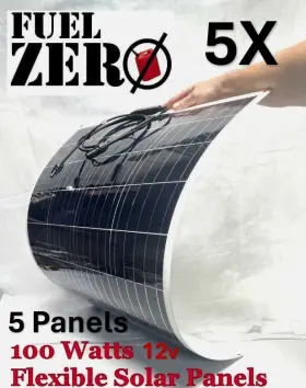 Fz-pv100 Fuelzero 5x 100w 500w Total 12v Flexible Monocrystaline Solar Panel Rv/boat/generator
