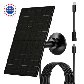 Futurezen-6w-bk Futurezen 6w Solar Panel 5v Usb C Charger Compatible Rechargeable