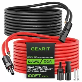 Gearit Gi-sol-12awg-br-100ft 12awg Solar Extension Cable 100ft Black - Red Male To Female So