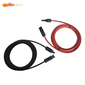 Icc1588446 Genrics 1 Pair 12awg 15 Feet Black Red Solar Panel Extension Cable Wire Connector