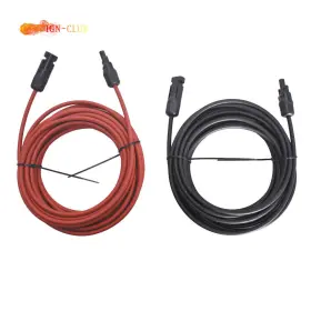 Icc1588533 Genrics 4mm /12awg 1 Pair Solar Panel Extension Cable Wire Connector 20ft Black Red
