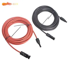 Icc1588707 Genrics Solar Panel Extension Cable Wire Connector 30 Ft Black Red 12awg 1 Pair