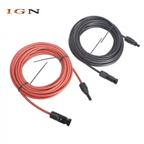 Ign1570274 Genrics 20ft 4mm /12awg Solar Panel Extension Cable Wire Connector 1 Pair Black Red