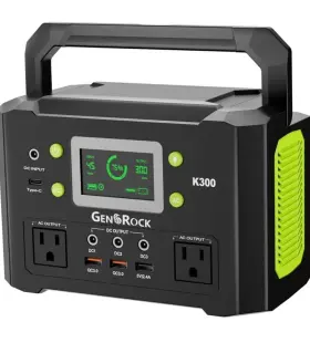 300w Gensrock K300 Portable Power Station 110v/300w Pure Sine Wave Solar Generator. C3