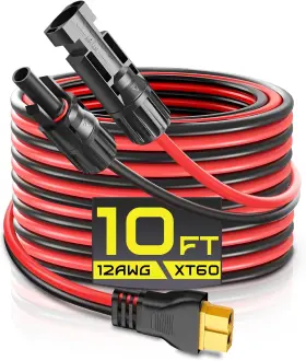Xt60 Gibbab 313091538575 Solar Connector To Charge Extension Cable 12awg 10ft Adapter