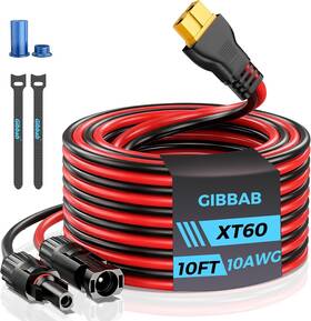 Gibbab 728161919213 10awg 10ft Xt60 Solar Charging Cable Panel Connector To Extension Ch