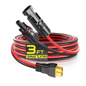 Xt60 Gibbab 762849023809 Solar Connector To Charge Extension Cable 12awg 3ft Adapter