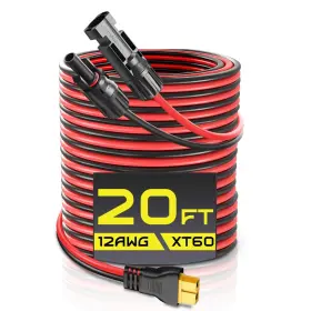Xt60 Gibbab 762849023953 Solar Connector To Charge Extension Cable 12awg 20ft Ada... Fast Ship