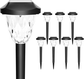 Gigalumi 784300289746 8 Pack Solar Pathway Lights With Decorative Pattern