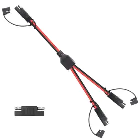 Fql-20220912 Gintooyun 12awg Sae Y Splitter 1 To 2 Extension Cable With Waterproof Cap 1ft