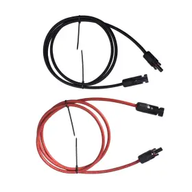 Gt3322592 Globalmart-top 1 Pair 12awg Black And Red Solar Panel Extension Cable Wire Connector