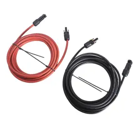 Gt3323320 Globalmart-top 1 Pair 25 Feet Black And Red 12awg Solar Panel Extension Cable Wire Connector