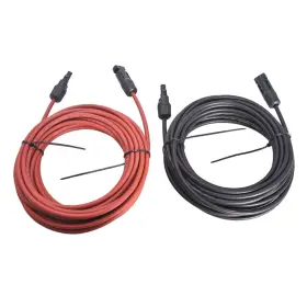 Gt3324776 Globalmart-top 30feet 1 Pair 10awg Black Red Solar Panel Extension Cable Wire Connector
