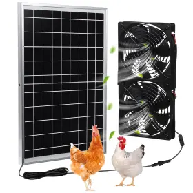 Jei-glooglitter-0167 Glooglitter Solar Panel Fan Kit Waterproof Exhaust Fans 15w 2 Pcs High Speed