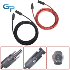 Gre91285 Greatparts New Solar Panel Extension Cable Wire Connector 12awg 1 Pair 10ft Black And Red