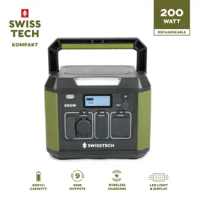 200w Greatstar 445035263205 Swiss Tech Portable Power Station 193wh Solar Generator For Camping And T