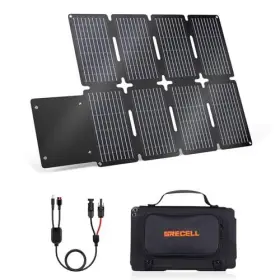 Grecell 749085643596 80w Foldable Solar Panel Portable Charger With Usb-a And Usb-c