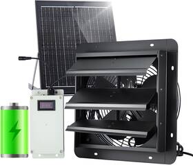 Growneer Ax242801004 Solar Powered Exhaust Fan 30w Panel 12 Inch High Speed