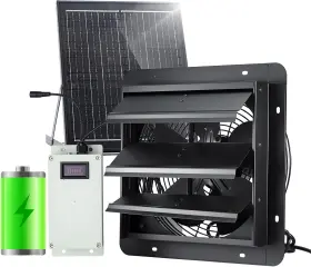 Ax242801004 Growneer Solar Powered Exhaust Fan 30w Panel 12 Inch High Speed