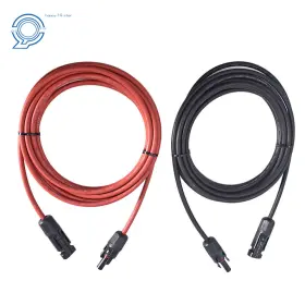 Hp54771 Happy19star 1 Pair 10ft Black And Red Solar Panel Extension Cable Wire Connector 12awg