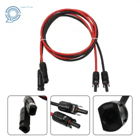 Hp54789 Happy19star 10 Awg Solar Panel Extension Cable Wire Connector 1 Pair 5ft Black Red
