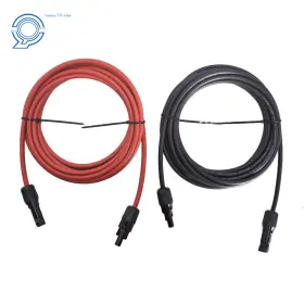 Hp54795 Happy19star 10 Awg Solar Panel Extension Cable Wire Connector 1 Pair 15ft Black Red