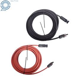 Happy19star Hp54801 25 Feet 10awg Red Black Solar Panel Extension Cable Wire Connector 1 Pair