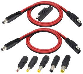 Hcfeng Hf-saed-0001 2pack Sae To Dc Adapter Cable Plug 5.5mmx2.1mm Male Connector Cables