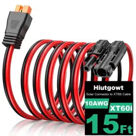 Xt60i Hiutgowt 774882789499 10awg Solar Cable 15ft Connector To For Power Station
